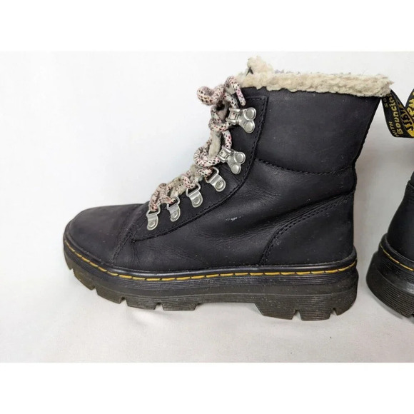 Dr. Martens Combs Wyoming Shearling Lined Lace Up Ankle Boots Docs Combat US 7 L - Picture 14 of 16